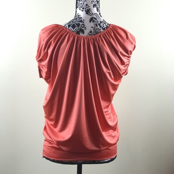 💖MEGA SALE💖Cache,Naked Zebra 2 Blouse Womens Set Coral White ALSU00256 - Picture 5 of 8